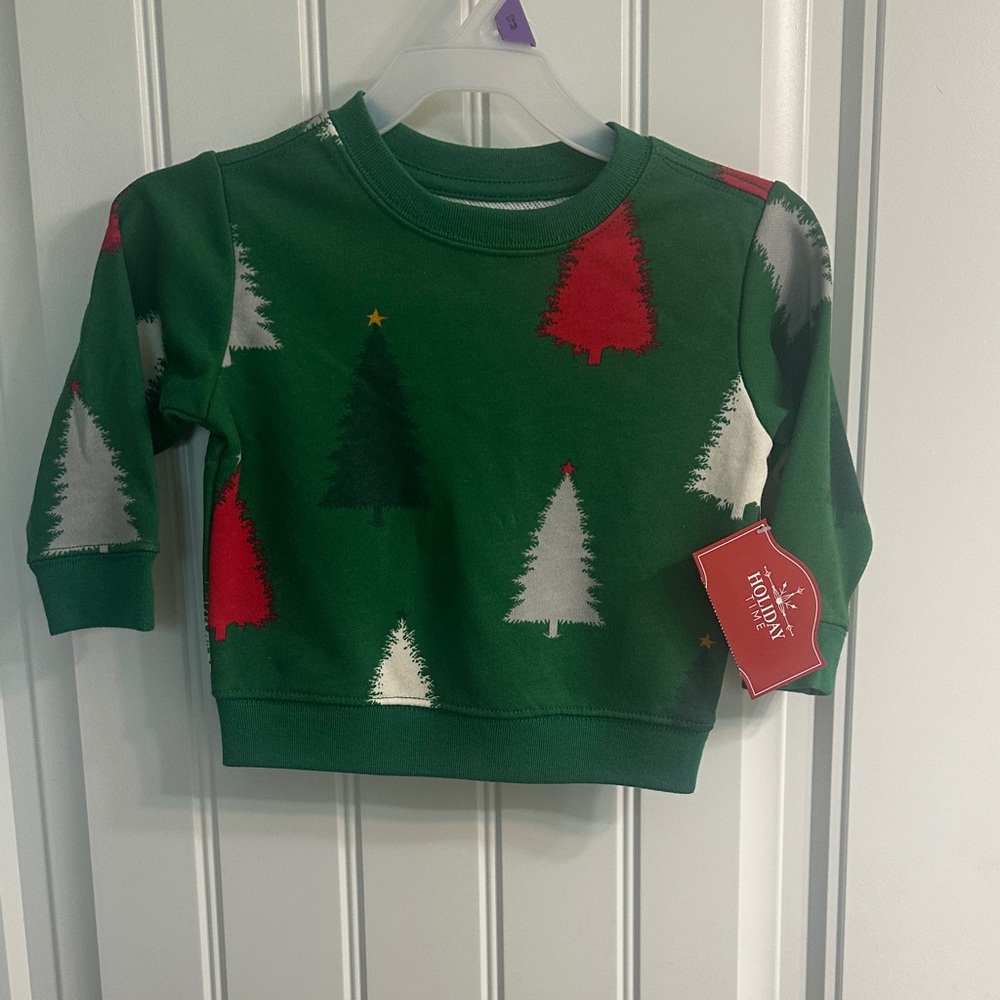 Wonder Nation Green Holiday Tree Kids Sweatshirt